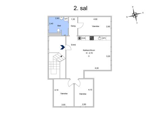 4 værelses lejlighed i Nykøbing Sjælland