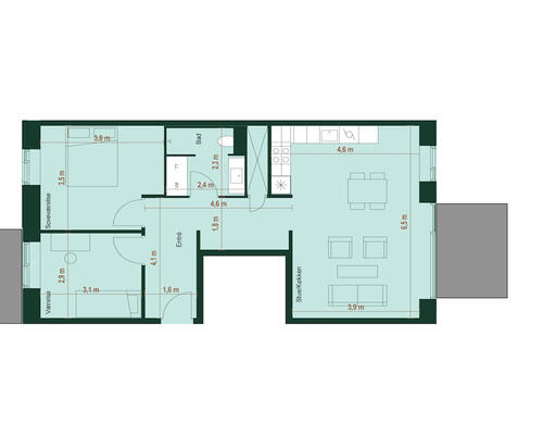 Nyere lys lejlighed i populært område