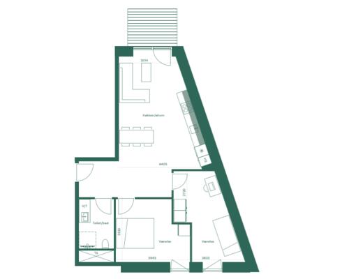 3 værelses lejlighed i Århus C