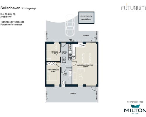 3 værelses hus i Agedrup