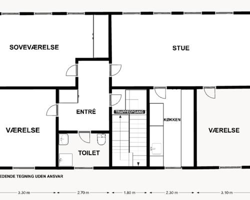 Flot lys 4-vær. lejlighed i på lukket rolig vej i Nyborg – 116 Kvm