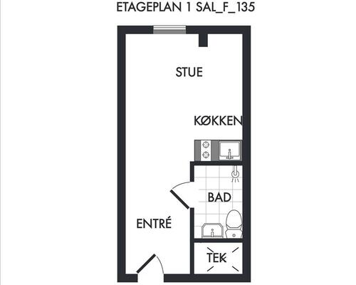 1 værelses lejlighed i Frederiksberg