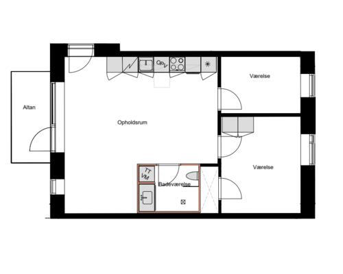 3-værelses med solrig altan, beliggende ved fjord og natur