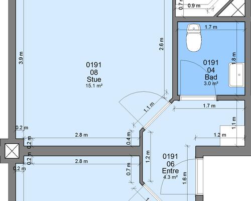 2 værelses lejlighed i Randers NV