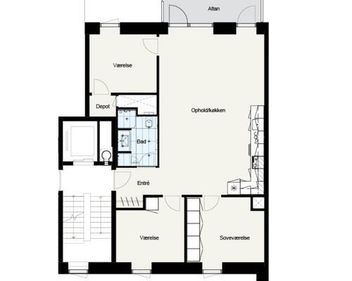 4 værelses lejlighed i København S