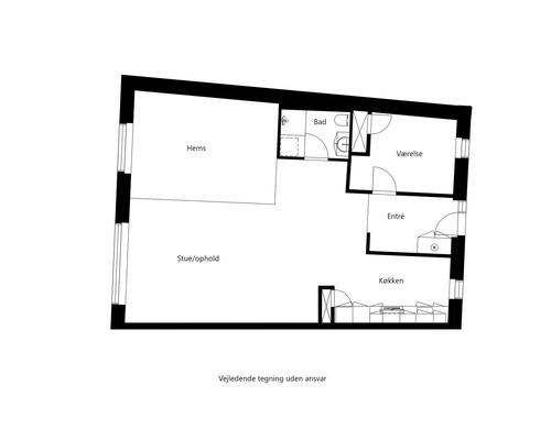 2 værelses lejlighed i Allerød