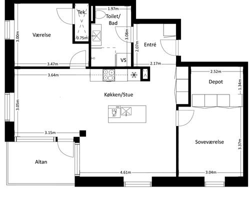3 værelses lejlighed i Hørsholm
