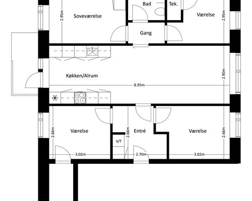 5 værelses lejlighed i Roskilde