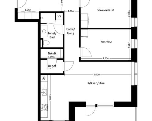 3 værelses lejlighed i Hørsholm