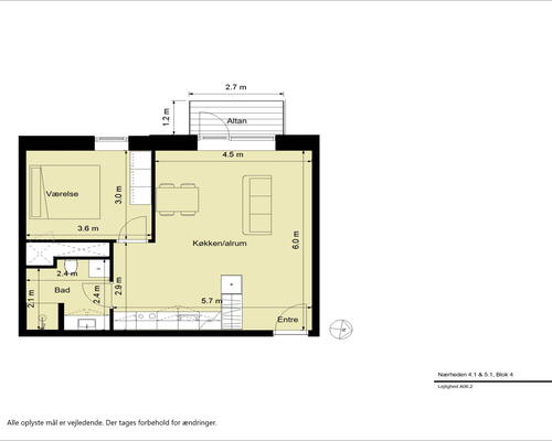 Teglværkskanten - Lækker og lys 2-værelses lejlighed med altan