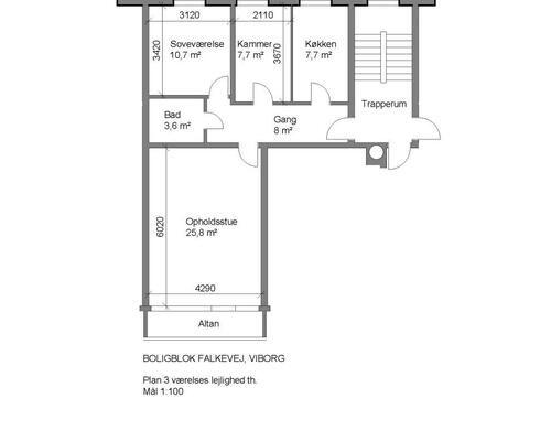 3 værelses lejlighed i Viborg