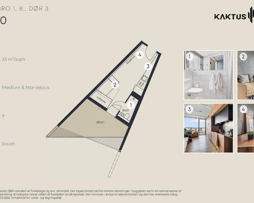 1 værelses lejlighed i København V