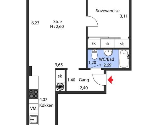 Skøn lejlighed på Østerbrogade | København Ø