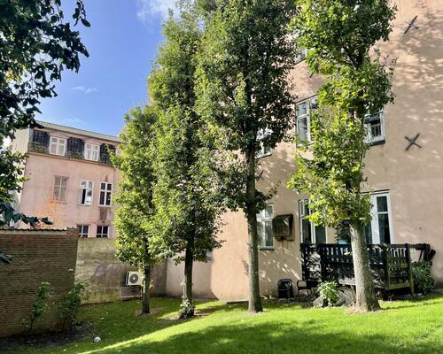 Lys 3 værelses lejlighed med fælles grøn have og husdyr tilladt