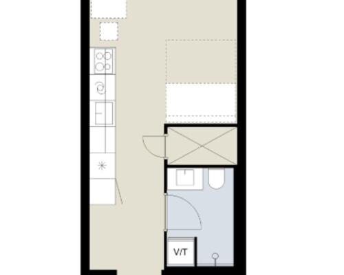 1 værelses lejlighed i Århus N