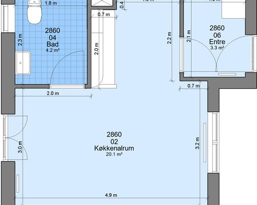 1 værelses lejlighed i Randers