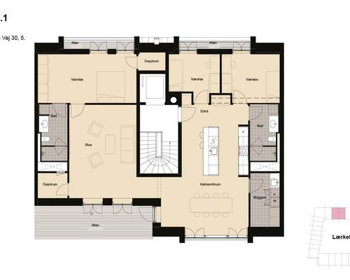 4 værelses lejlighed i København SV