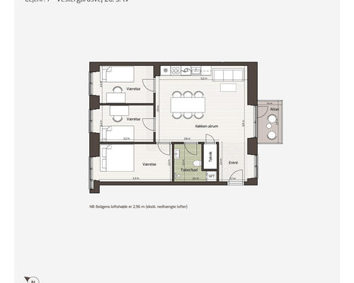 4 værelses lejlighed i Viby J