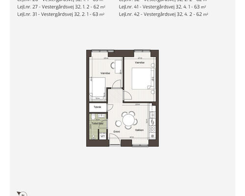 3 værelses lejlighed i Viby J