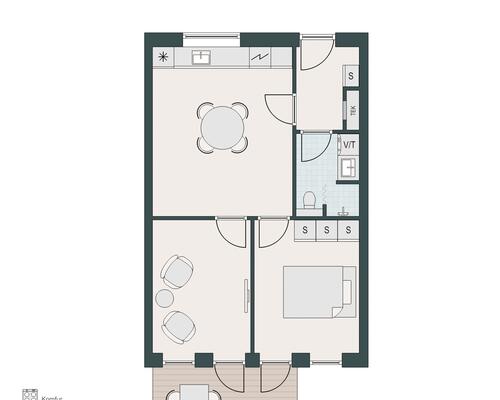 Skøn 3-værelses i Viby med stor terrasse