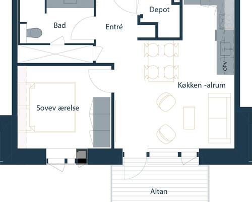2 værelses lejlighed på Mudillesvej i Brøndby udlejes