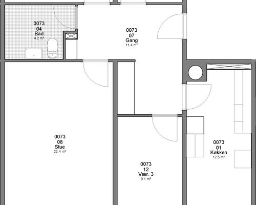 4 værelses lejlighed i Haderslev