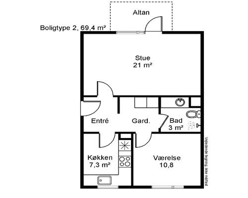 2 værelses lejlighed i Vejle