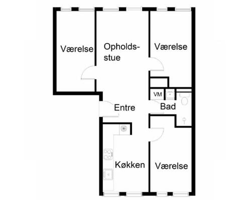 4 værelses lejlighed i Birkerød