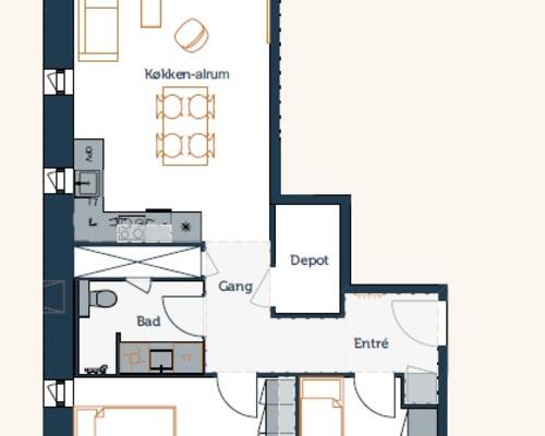 3 værelses lejlighed på Elementfabrikken i Brøndby udlejes