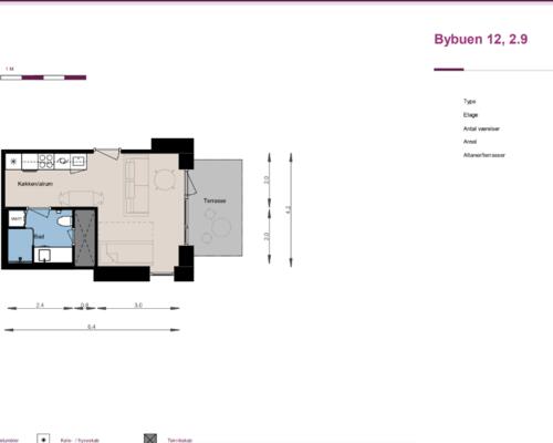 1 værelses lejlighed i Skovlunde