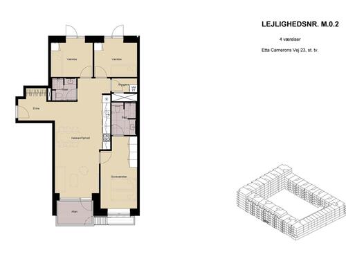 4 værelses lejlighed i København SV
