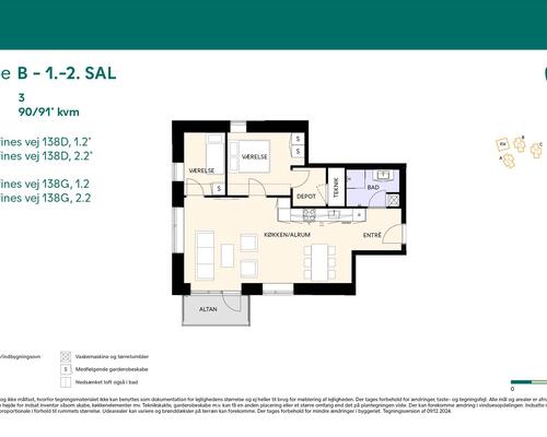 3 værelses lejlighed i Birkerød