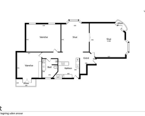 Stor, lys 4-værelses på 147 m2 med to altaner, karnap og kig til vandet – midt i byen