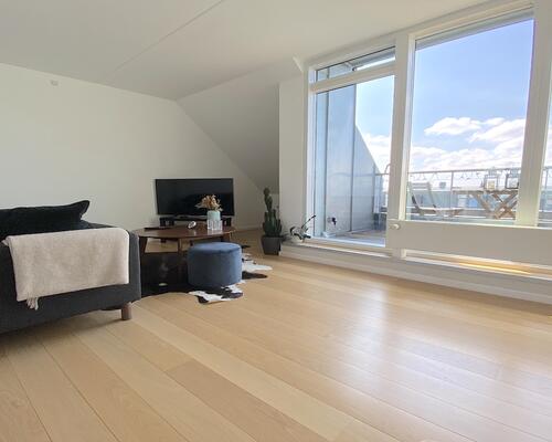 Skøn lys penthouse i to plan