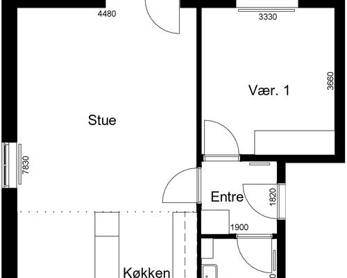 2 værelses lejlighed i Roslev