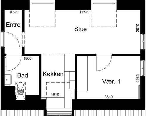 2 værelses lejlighed i Roslev