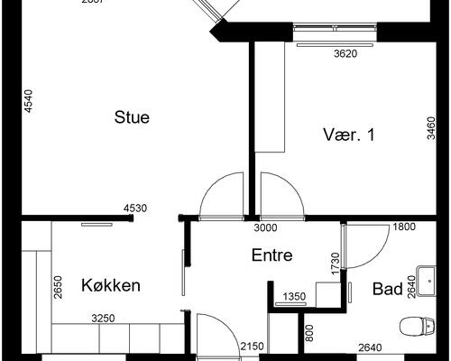 2 værelses hus i Skive