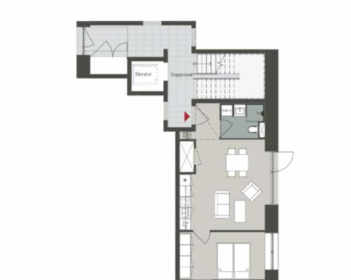 Skøn og lækker 2-værelses lejlighed med terrasse