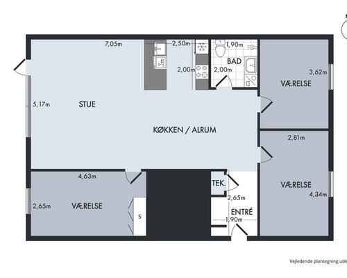 Dejlig og delevenlig 4-værelses lejlighed på Overblikket