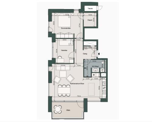 Ekslusiv 3-værelses lejlighed med fantastisk udsigt