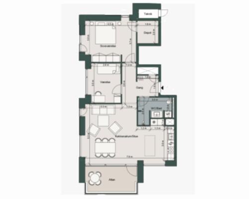 Ekslusiv 3-værelses lejlighed med fantastisk udsigt