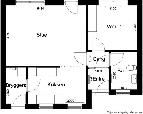 2 værelses hus i Spøttrup