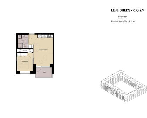 2 værelses lejlighed i København SV