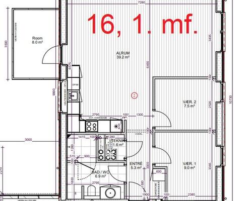 3 værelses lejlighed i Give