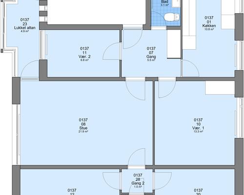 5 værelses lejlighed i Viborg