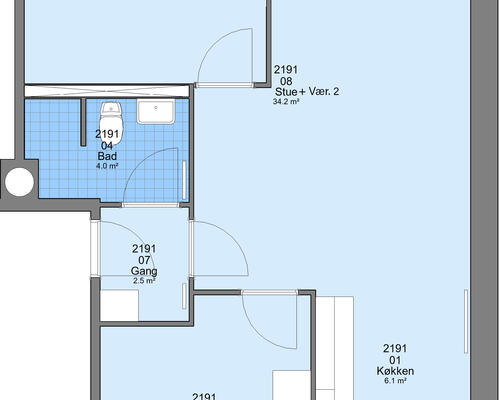 3 værelses lejlighed i Randers