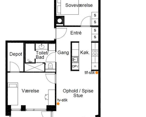 3 værelses lejlighed i København Ø