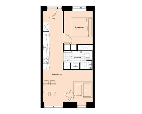 LÆKKER 2-VÆR. LEJLIGHED PÅ GARTNERBYEN,  61 M² MED LAV FORBRUG