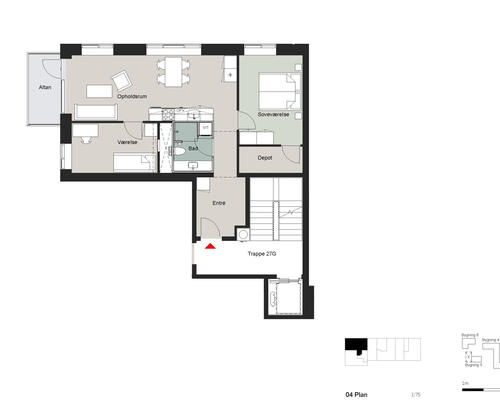 3 værelses lejlighed i København S