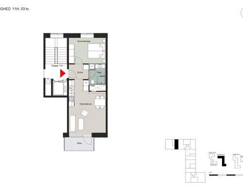 2 værelses lejlighed i København S